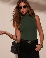 Dark Green % Samara Mockneck Bodysuit-12