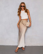 Taupe/Charcoal % Mindee Ombre Maxi Skirt-1
