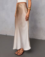 Taupe/Charcoal % Mindee Ombre Maxi Skirt-3