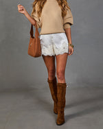 Rowan Satin Lace Trim Shorts