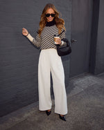 Alma Cross Jacquard Mock Neck Sweater