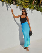 Ocean Blue % Ombre Maxi Skirt-1