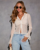 Parisian Dawn Textured Cuff Tie Top