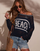 Navy % Beach Girl Woven Cover Up Sweater-1
