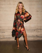 Multi % Kadence Wrap Satin Midi Dress-1