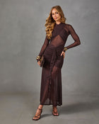 Charmed Dreams Ruched Mesh Maxi Dress