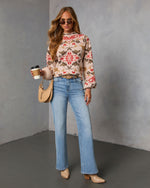 Terracotta Haze Printed Mock Neck Sweater