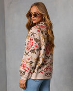 Terracotta Haze Printed Mock Neck Sweater