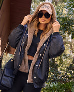 Campus Oversized Faux Fur Lined Bomber Jacket