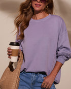 Lilac % Lanae Relaxed Oversized Sweatshirt-1