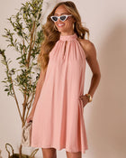 Gemah Shift Halter Mini Dress