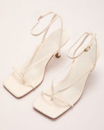 White % Verne Strappy Vegan Leather Heels-2