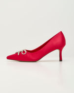 Aurette Satin Bow Embllished Heels