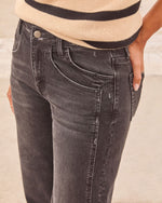 Black Wash % Stylist Stretch Wide Cuffed Jeans-6