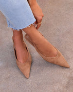 Penelope Faux Suede Slingback Heels