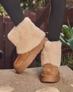 Toasty Ember Faux Fur Cuff Suede Boots