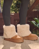 Toasty Ember Faux Fur Cuff Suede Boots