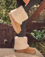 Toasty Ember Faux Fur Cuff Suede Boots