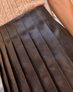Front Runner Pleated Leather Mini Skort