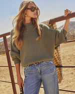 Olive % Elouise Knit Oversized Pullover Sweater-6