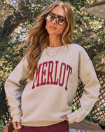 Merlot Vibes Fleece Graphic Sweatshirt