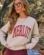 Merlot Vibes Fleece Graphic Sweatshirt