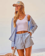Harbor Lights Striped Button Down Top