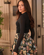 Black % Entice Me Mock Neck Mesh Bodysuit-4