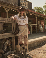 Champagne Cowgirl Cotton Graphic Short Sleeve Tee