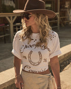 Champagne Cowgirl Cotton Graphic Short Sleeve Tee