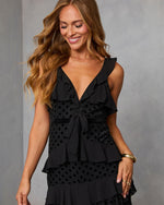 Black % Saylene Tiered Lace Maxi Dress-2