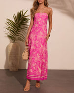 Wishful Bloom Tropical Print Maxi Dress