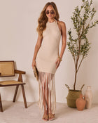 Ciao Bella Fringe Halter Mini Dress