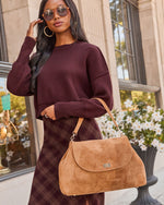 Janice Faux Suede Shoulder Bag