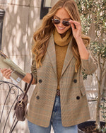 Brasslight Plaid Double Breasted Blazer