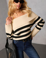 Fireside Favorite Striped Off The Shoulder Sweater