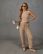 Luxe Embrace Cable Knit Drawstring Joggers