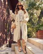 Corvelle Faux Suede Sherpa Trim Coat