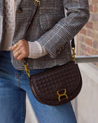 Brown % Annalyn Woven Crossbody Bag-1