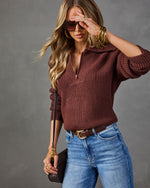 Effortless Ease Knit Quarter Zip Sweater