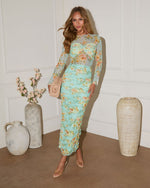 Glow Up Hour Printed Mesh Maxi Dress