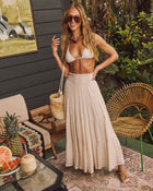 Oatmeal % Dulce High Waisted Maxi Skirt-1