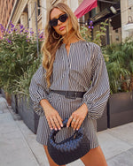 Dimarco Striped Belted Mini Shirt Dress