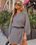 Dimarco Striped Belted Mini Shirt Dress
