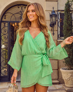 Sunset Chaser Wrap Tie Mini Dress