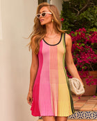 Diara Fit And Flare Colorblock Mini Dress