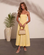 Sunbeam Dream Strapless Poplin Maxi Dress