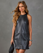 Rebel Muse Vegan Leather Mini Dress
