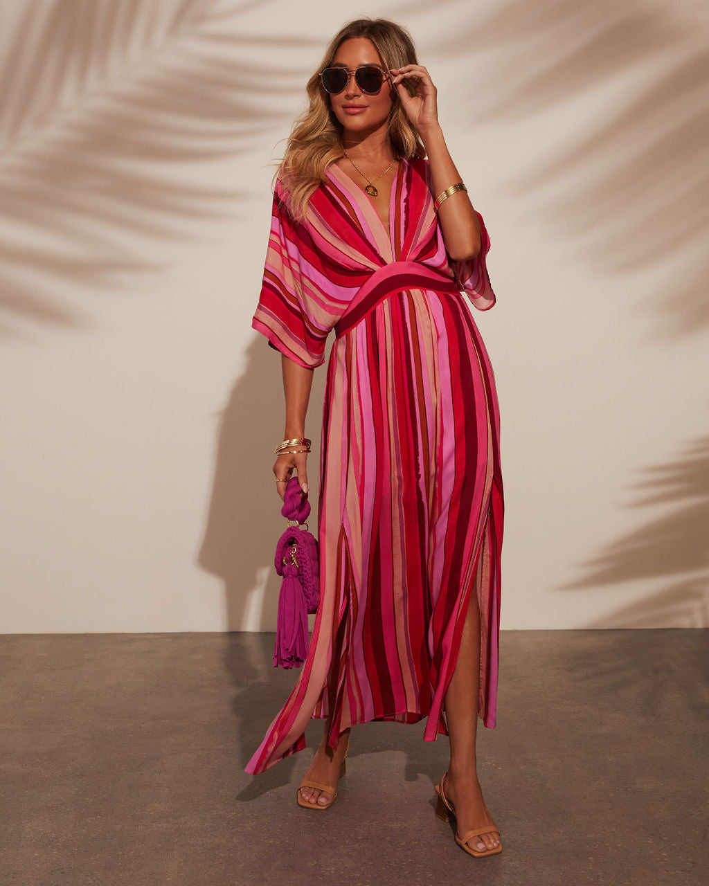 maxi plus size long sleeve dresses Zone Planet | Plus Size Ruffled Notched Long Sleeve Midi Dress