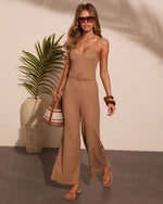 Honey Dune Waist Belt Jumpsuit